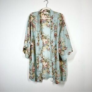 VINTAGE Victoria’s Secret Gold Label Floral Lingerie Robe Duster Kimono 90s M